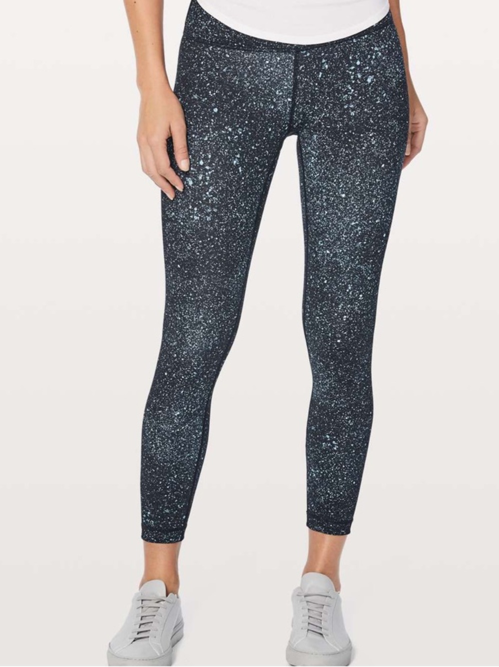Lululemon Wunder Under Hi-Rise 7/8 Leggings Luxtreme 25" black blue speckled - Picture 3 of 11